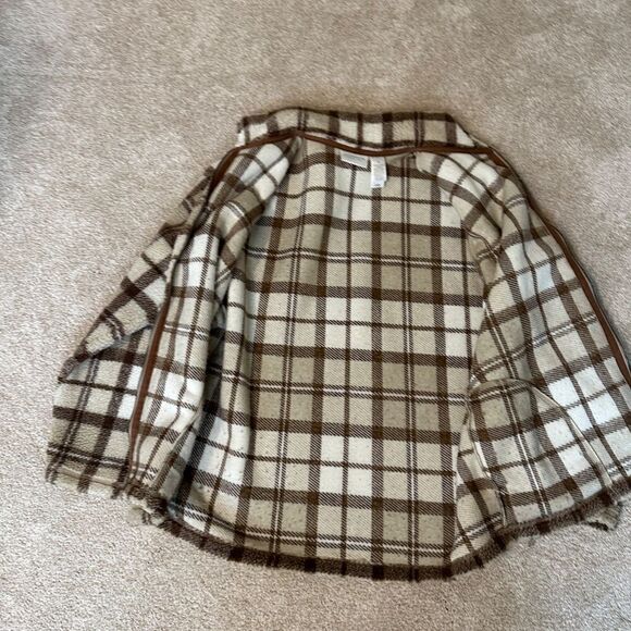 Excellent Used Condition Fuzzy Plaid Jacket Unlined Size Medium Liz Claiborne - Picture 7 of 10